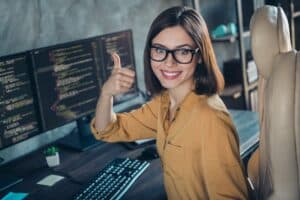 a girl doing thumbs up