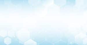 A light blue and white background features a hexagonal pattern with varying opacity, creating a modern and abstract design.