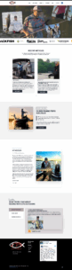 A fishing guide website featuring images of people fishing, a boat at sunset, and a guide with clients. Explore articles, guided trips, testimonials, and the Client Corner for personal stories and contact information.